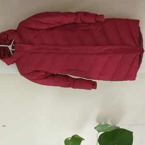 Brooklyn Industries Down Filled Puffer Coat with Hood - Red - Small